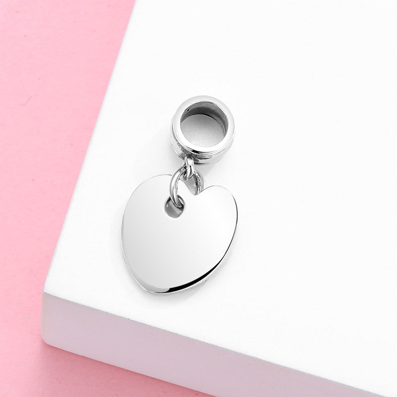 S925 Sterling Silver Heart Shape Palette Pendant