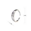 Simple S925 sterling silver ring, single zirconium basic style, adjustable index finger band