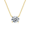 Oval Moissanite East West Necklace in 925 Sterling Silver
