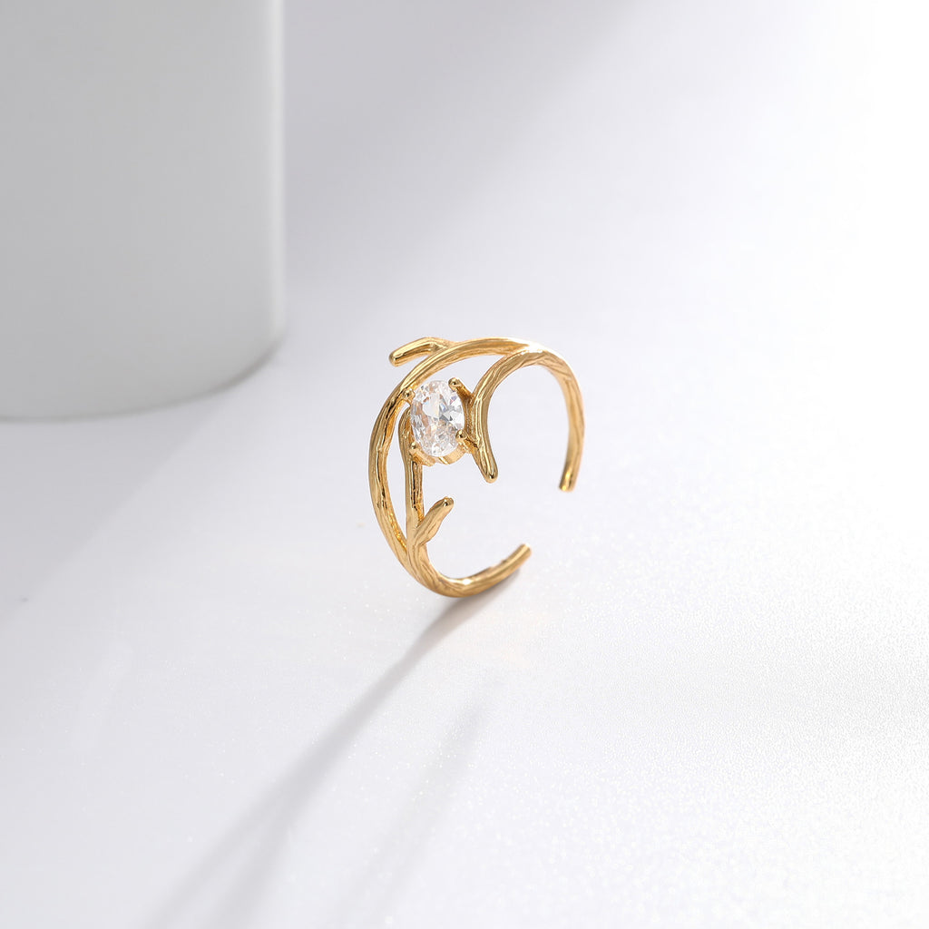 S925 Sterling Silver Ring, Korean Fashion Trendsetter, Exquisite Stone Setting, Adjustable Opening