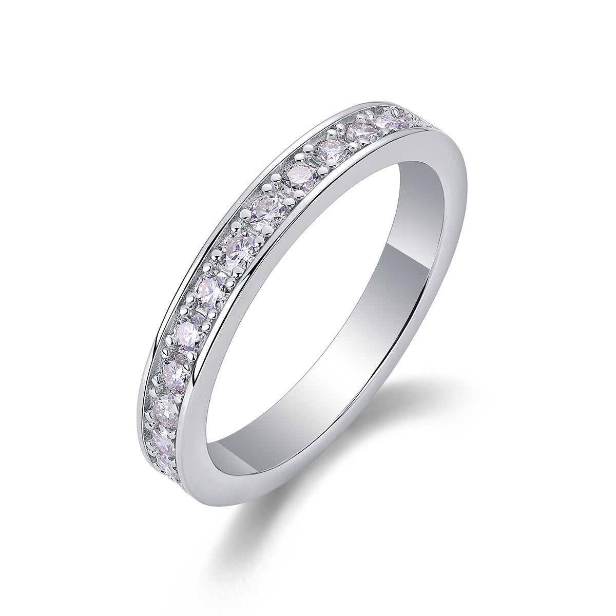 S925 Sterling Silver Moissanite Solid-Band Ring