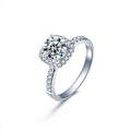 925 Sterling Silver Moissanite Small Sugar Cube Couple Rings Diamond Ring