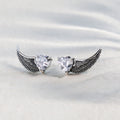 S925 Silver Halloween Devil and Angel Wing Stud Earrings