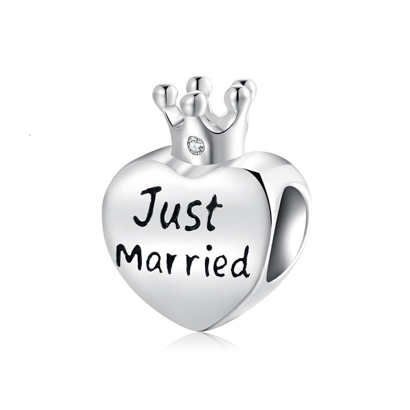 S925 Sterling Silver Valentine's Day Crown Heart-Shaped Pendant