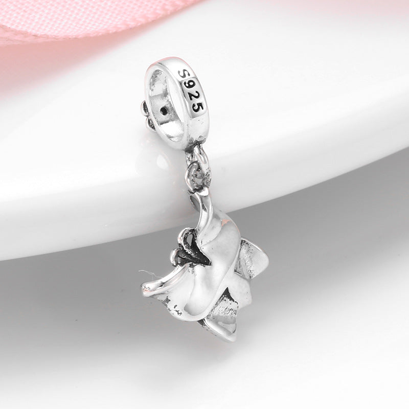 S925 Sterling Silver Purple Butterfly Zircon Pendant