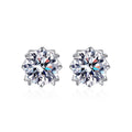 S925 Sterling Silver Snowflake Moissanite Earrings