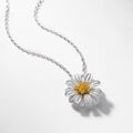S925 Sterling Silver Gold-Plated Daisy Pendant Necklace