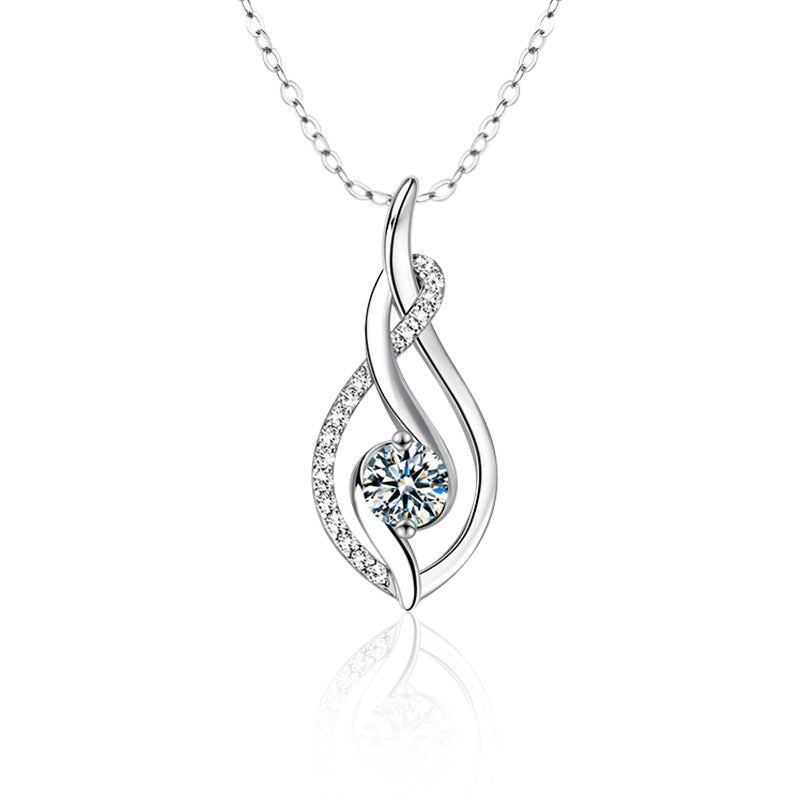 S925 Sterling Silver Twist Moissanite Necklace