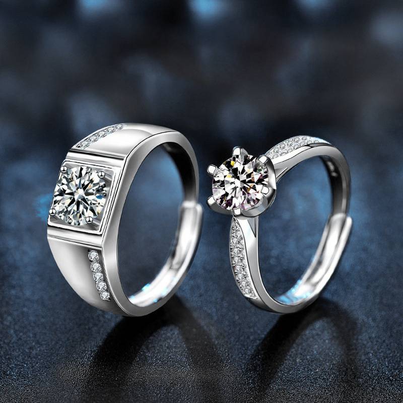 S925 Sterling Silver Moissanite Forever Together Promise Ring