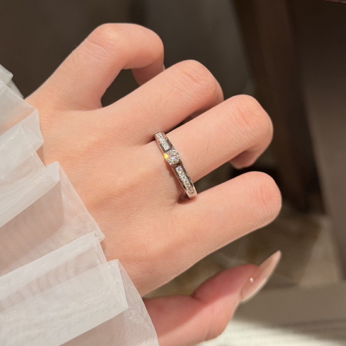 S925 Silver Moissanite Couple's Ring Set