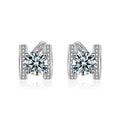 Moissanite S925 silver H letter earrings