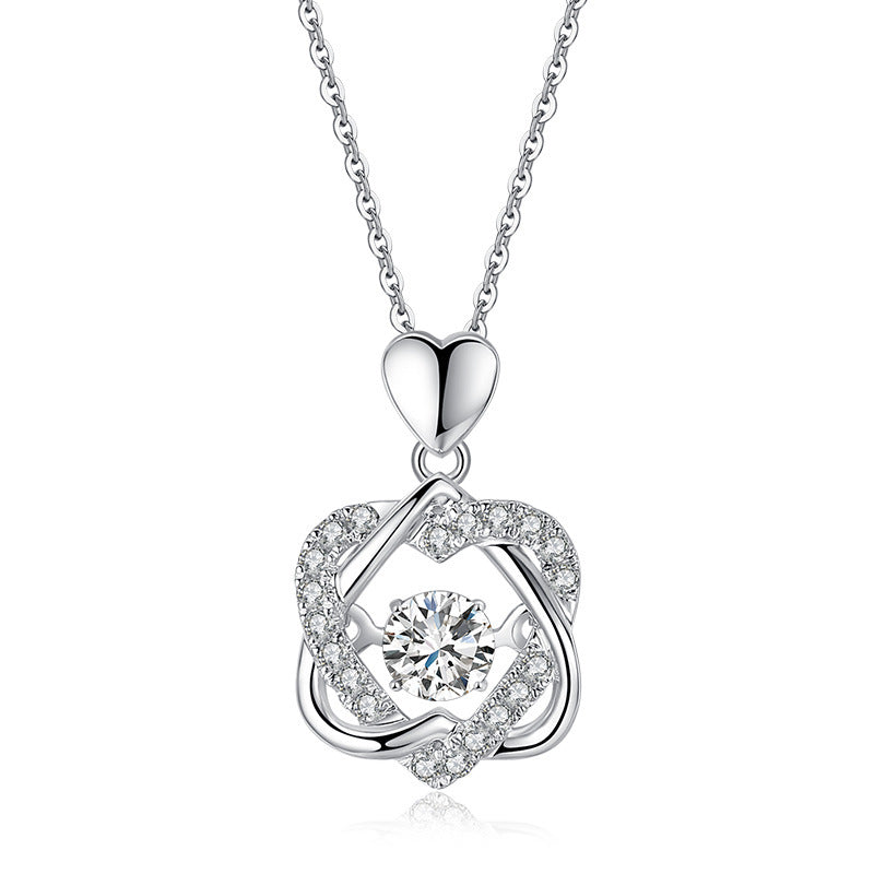 S925 Sterling Silver Moissanite Eight Awn Star Pendant Necklace