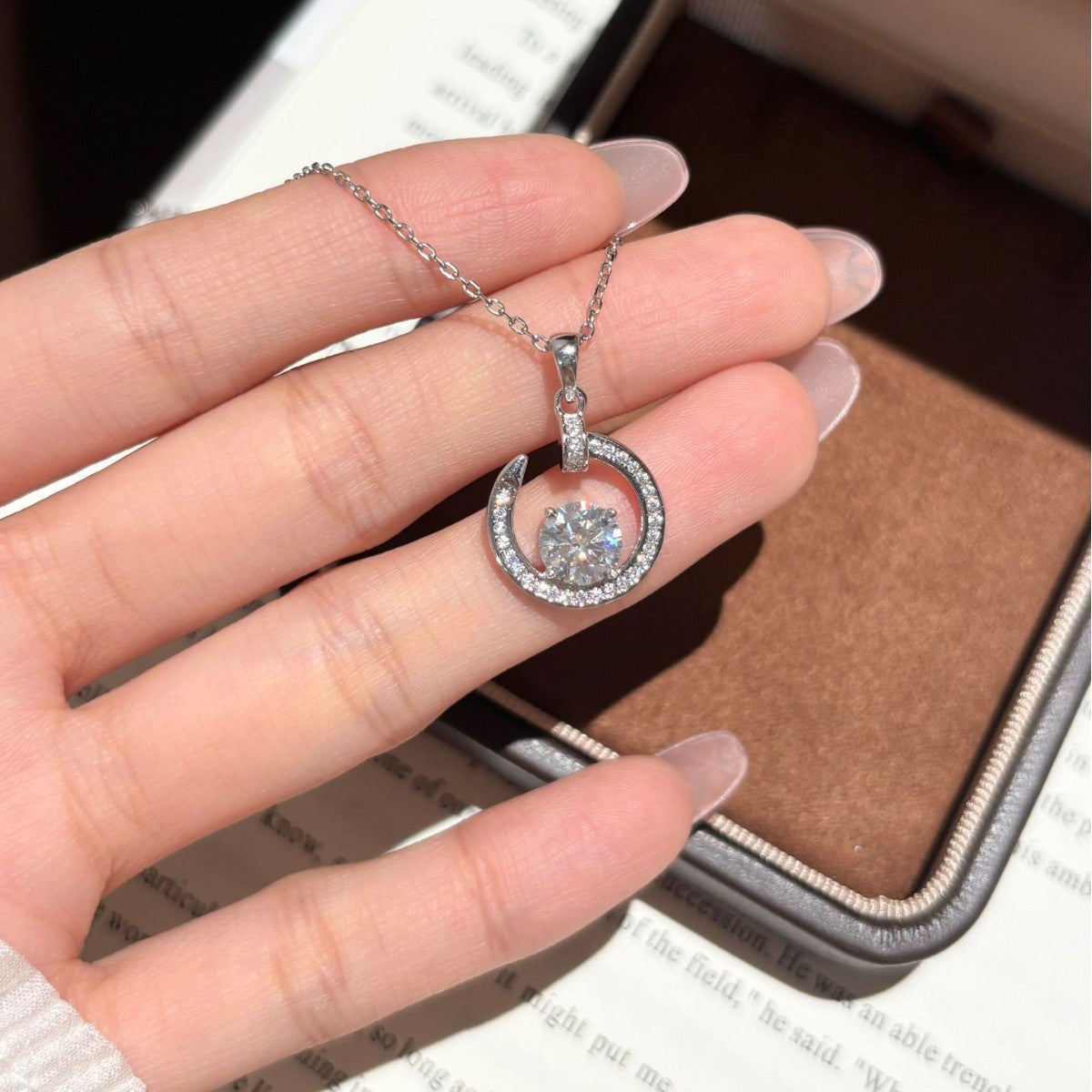 S925 Silver Moissanite Pendant Necklace