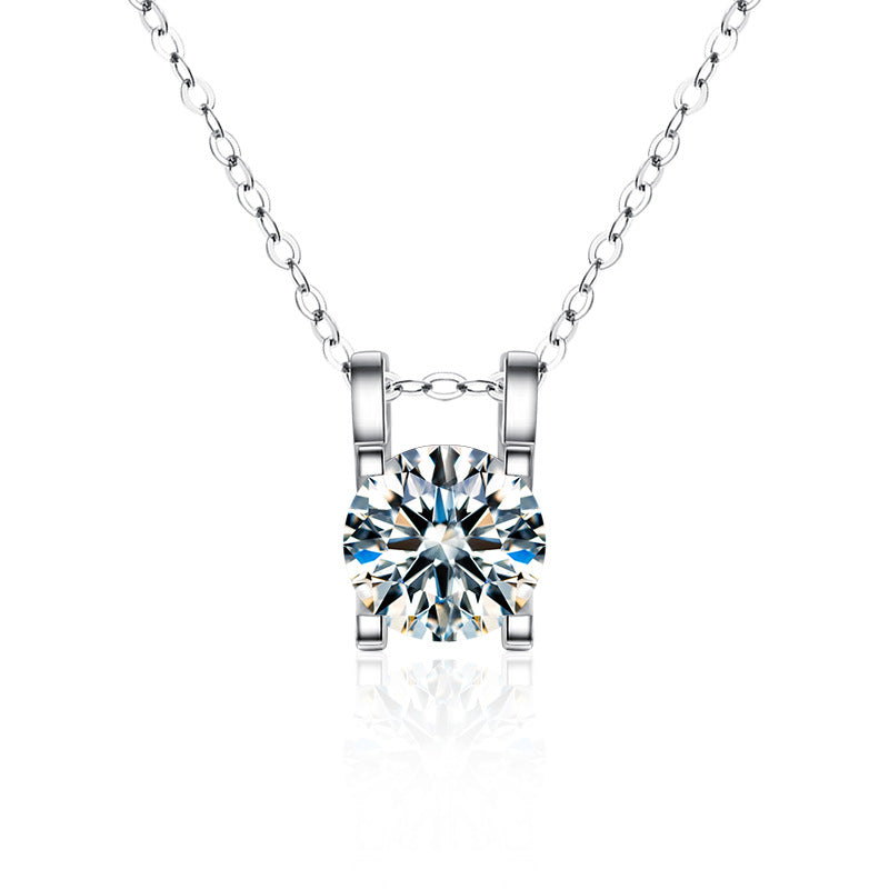 S925 Sterling Silver Moissanite Bull Head Necklace