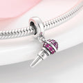 S925 Sterling Silver Microphone Mouthpiece Zircon Pendant