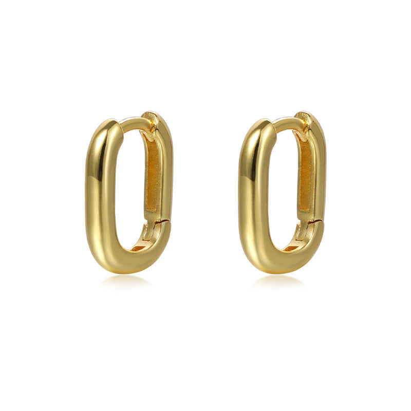 925 Silver Geometric U-Shaped Earrings
