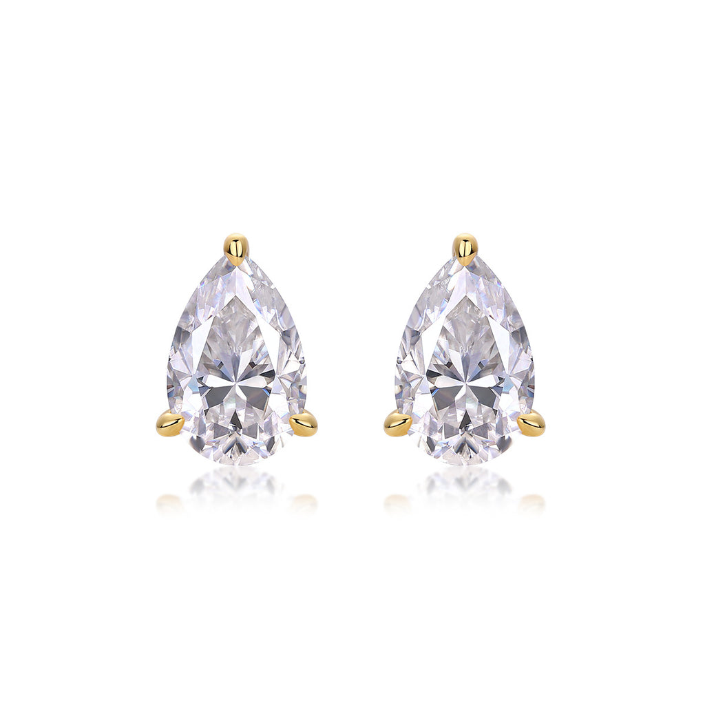 S925 Silver Teardrop Moissanite Stud Earrings