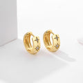 S925 Sterling Silver Hoop Earrings with Zirconia