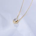 S925 Sterling Silver Hollow Single Diamond Zircon Necklace