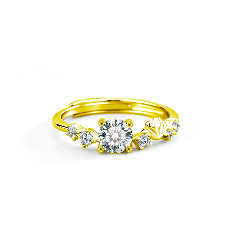 S925 Sterling Silver Mermaid Moissanite Ring