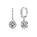 S925 Sterling Silver Long Round Moissanite Earrings