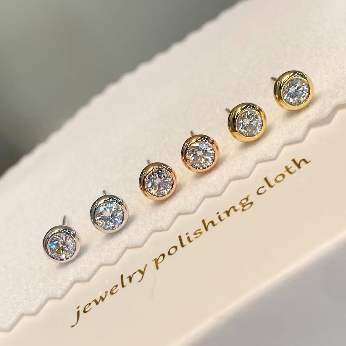 S925 Silver Round Moissanite Bubble Stud Earrings