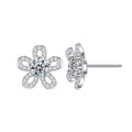 S925 Sterling Silver Sunflower Earrings with Openwork Pearls and Moissanite