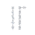 S925 Silver Pear-Shaped Moissanite Long Earrings