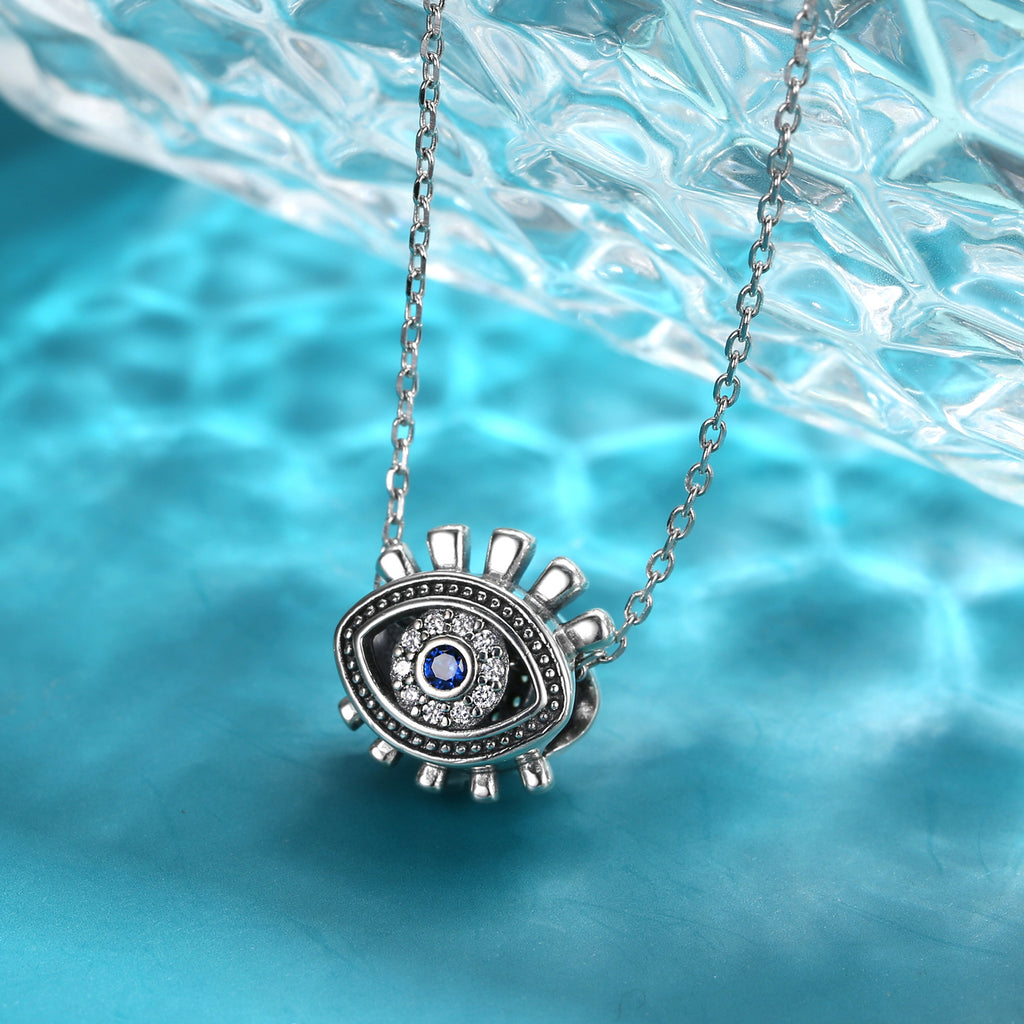 S925 Sterling Silver Devil's Eye Beaded Pendant