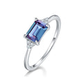 S925 Sterling Silver Simple Alexandrite Ring