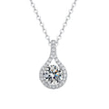 S925 Sterling Silver Moissanite Water Drop Pendant Necklace