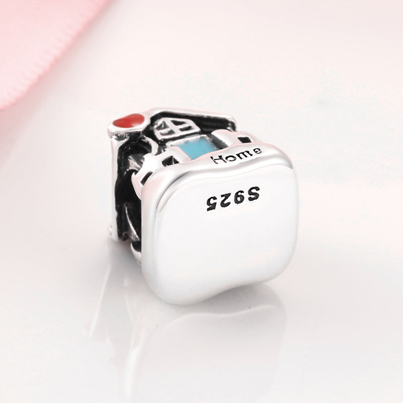 S925 Sterling Silver Cozy House Bead Pendant