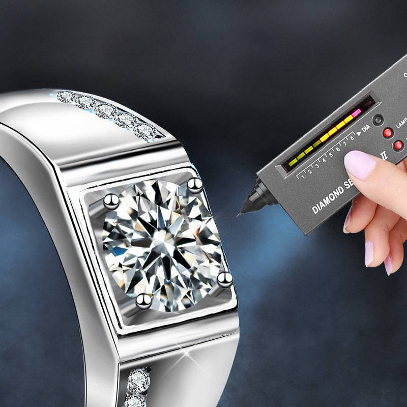 925 Sterling Silver Moissanite Adjustable Couple Rings