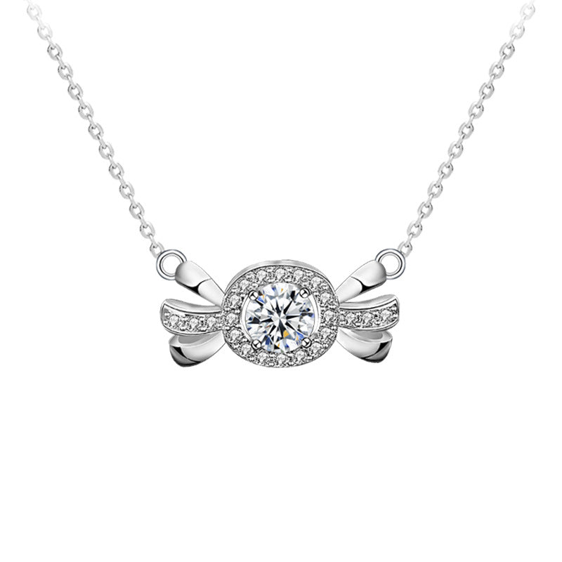 S925 Sterling Silver Moissanite Candy Pendant Necklace