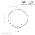 S925 Sterling Silver Square Cubic Zirconia Bracelet
