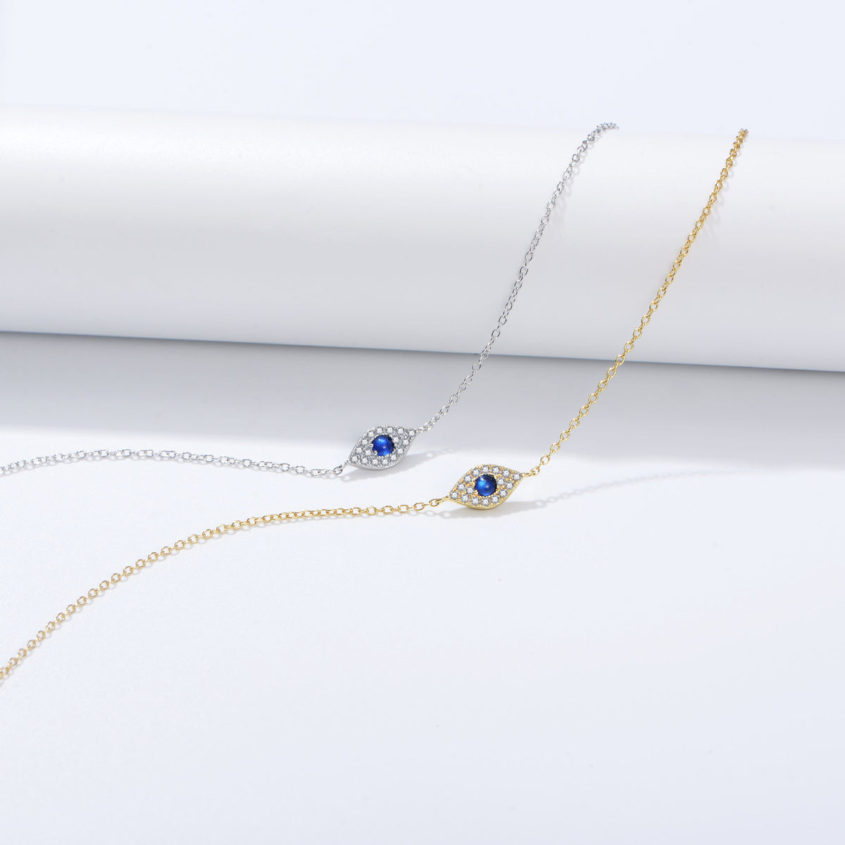 S925 Sterling Silver Devil's Eye Micro Inlaid Zircon Bracelet and Anklet Set