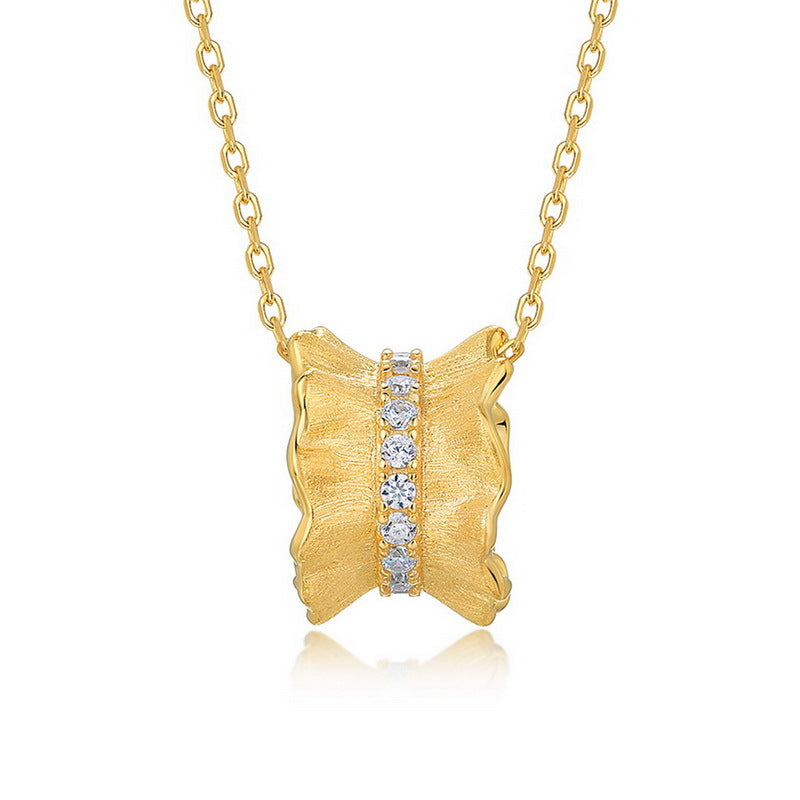 S925 Sterling Silver Gold-Plated Zircon Necklace
