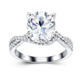 S925 Sterling Silver Ring with Large-Carat Moissanite