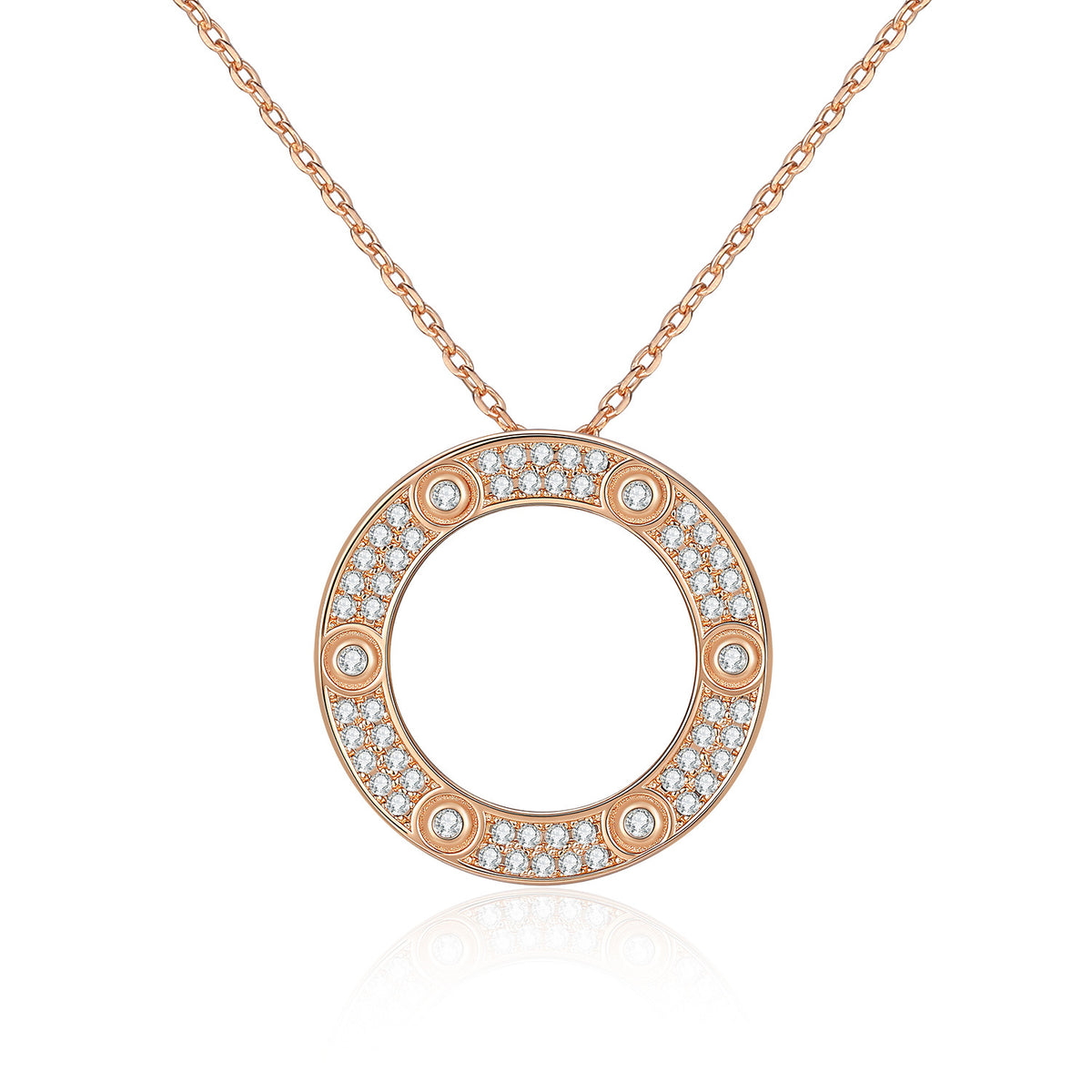 S925 Silver "Starry Sky" Moissanite Necklace with Circular Pendant