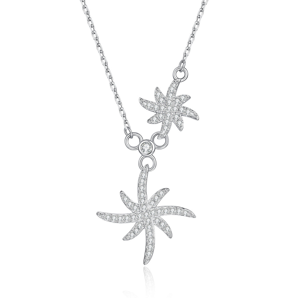 S925 Sterling Silver Hexagram Moissanite Pendant Necklace