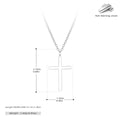 S925 Sterling Silver Simple Polished Cross Necklace