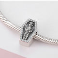 S925 Sterling Silver Mummy Coffin Pendant with Zircon Trim