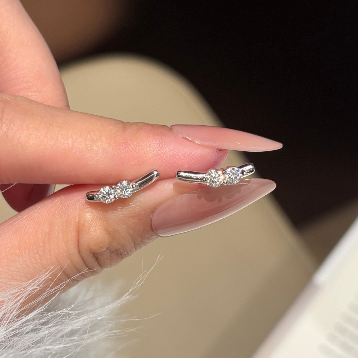 S925 Sterling Silver Moissanite Stud Earrings