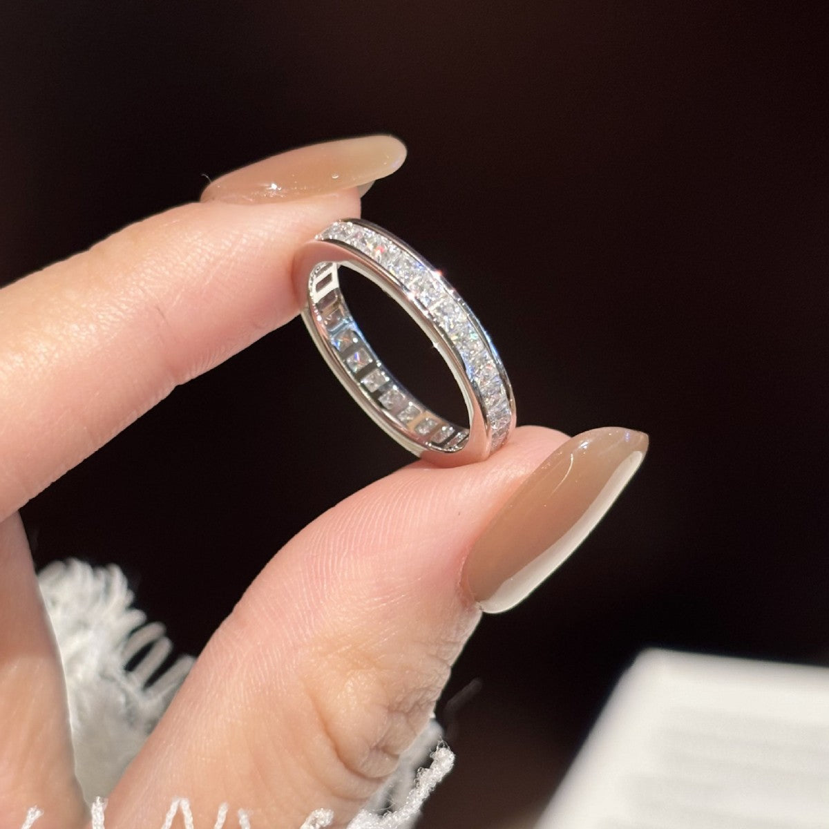 S925 Sterling Silver Six-Prong Moissanite Ring