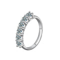 S925 Sterling Silver Six Moissanite Eternity Ring