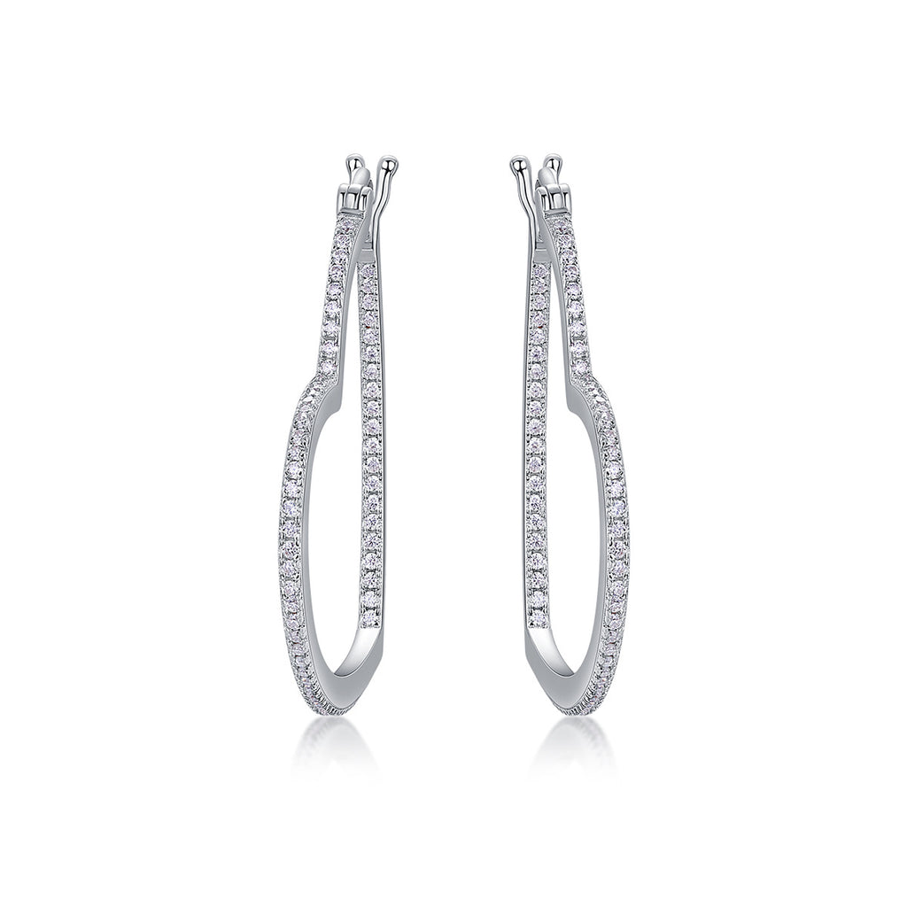 S925 Silver Heart-Shaped Moissanite Earrings
