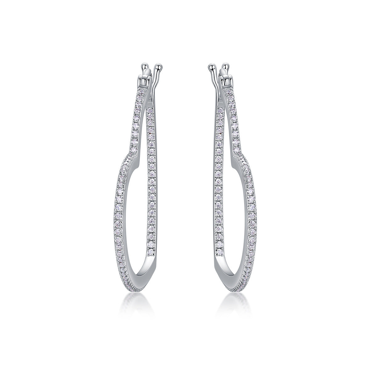 S925 Silver Heart-Shaped Moissanite Earrings