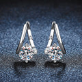 Simple lines 925 sterling silver stud earrings with moissanite