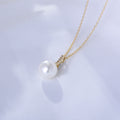 S925 Sterling Silver Zircon Pendant Pearl Necklace