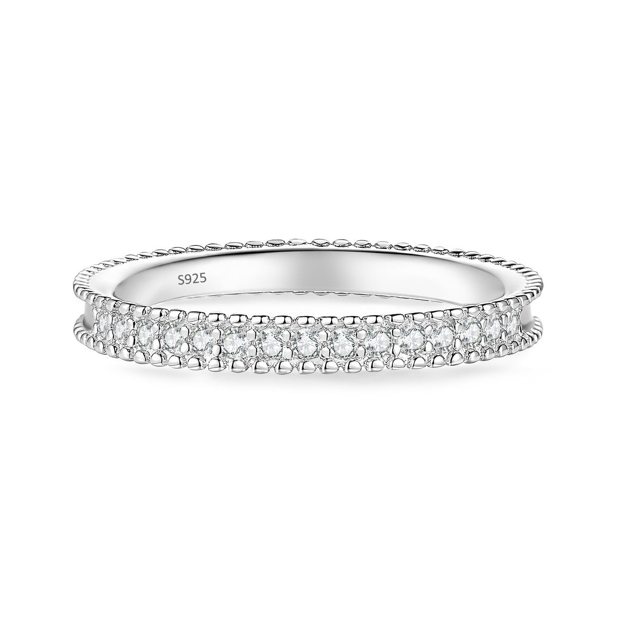 S925 Silver Moissanite Eternity Band